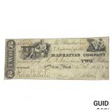 1831 Bank of the Manhattan Company Obs. Banknote