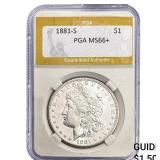 1881-S Morgan Silver Dollar PGA MS66+