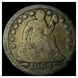 1854 Seated Liberty Dime NICELY CIRCULATED