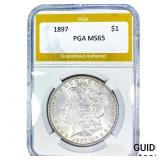 1897 Morgan Silver Dollar PGA MS65