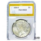 1926-S Silver Peace Dollar PGA MS63