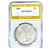 1891 Morgan Silver Dollar PGA MS63+