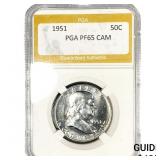 1957 Franklin Half Dollar PGA PF65 CAM