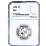 1953 Jefferson Nickel NGC  PF67