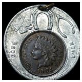 1901 Indian Head Cent (in good luck token) CLOSELY
