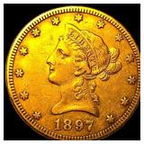 1897 Liberty Head Eagle $10 Gold CLOSELY UNCIRCULA