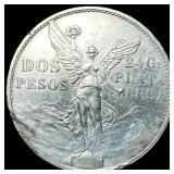 1921 Silver 2 Pesos Mexico CLOSELY UNCIRCULATED