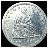 1855 Arrows Seated Liberty Quarter LIGHTLY CIRCULA