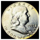 1953-S Silver Half Dollar Franklin UNCIRCULATED
