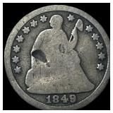1849 Seated Liberty Half Dime NICELY CIRCULATED