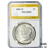 1882-CC Morgan Silver Dollar PGA MS63