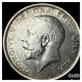 1916 Great Britain Silver 1/2 Crown
