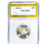 1945-S Mercury Silver Dime PGA MS66