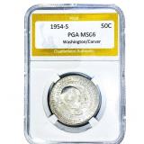 1954-S Washington Carver Half Dollar PGA MS66