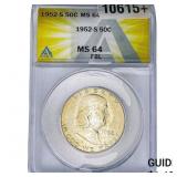 1952-S Franklin Half Dollar ANACS MS64 FBL