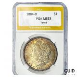 1884-O Morgan Silver Dollar PGA MS63 Toned