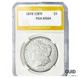 1878 7/8TF Morgan Silver Dollar PGA MS64