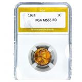 1934 Wheat Cent PGA MS66 RD