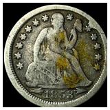 1853 Arrows Seated Liberty Dime LIGHTLY CIRCULATED