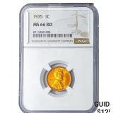 1953 Wheat Cent NGC MS66 RD