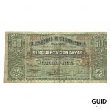 1914 Mexico- Chihuahua Frac. Currency 50 Centavos