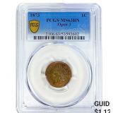 1873 Indian Head Cent PCGS MS63 BN