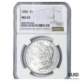 1886 Morgan Silver Dollar NGC MS63