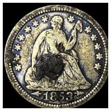 1853 Arrows Seated Liberty Half Dime NICELY CIRCUL