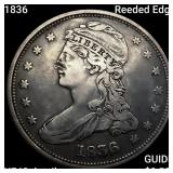 1836 ReededEdge Capped Bust Half Dollar NEARLY UNC