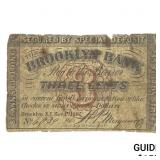 1862 3C Brooklyn Bank NY Fractional Currency
