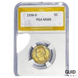 1938-D Jefferson Nickel PGA MS66