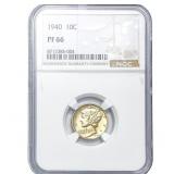 1940 Mercury Silver Dime NGC PF66
