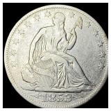 1853 Arrows Seated Liberty Half Dollar CLOSELY UNC