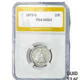 1875-S Twenty Cent Piece PGA MS63