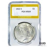 1922-S Silver Peace Dollar PGA MS64