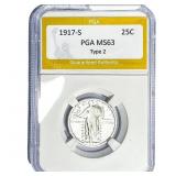 1917-S Standing Liberty Quarter PGA MS63 Type 2