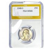 1948-S Washington Silver Quarter PGA MS66