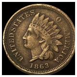 1863 Bronze Indian Head Cent NEARLY UNCIRCULATED