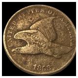1858 Copper-Nickel Flying Eagle Cent NEARLY UNCIRC
