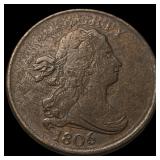 1806 Copper Half Cent NEARLY UNCIRCULATED