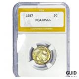 1937 Buffalo Nickel PGA MS66