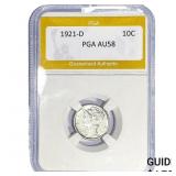 1921-D Mercury Silver Dime PGA AU58