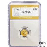 1852 Rare Gold Dollar PGA MS63