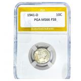 1941-D Mercury Silver Dime PGA MS66 FSB