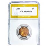 1934 Wheat Cent PGA MS66 RD