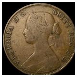 1860 Great Britain Copper 1/2 Penny