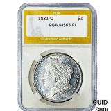 1881-O Morgan Silver Dollar PGA MS63 PL