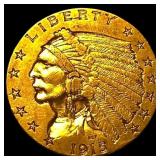 1915 Indian Head Gold Quarter Eagle $2.50 CLOSELY