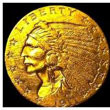 1911 Indian Head Gold $2.50 Quarter Eagle CLOSELY