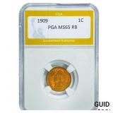 1909 Indian Head Cent PGA MS65 RB